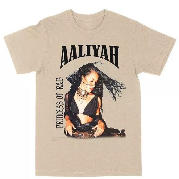 Band Tees × Urban Outfitters NEW AALIYAH SNAKE BLACK PRINCESS OF R&B CREAM T-SHIRT SZ M Size US M / EU 48-50 / 2 - 1 Thumbnail