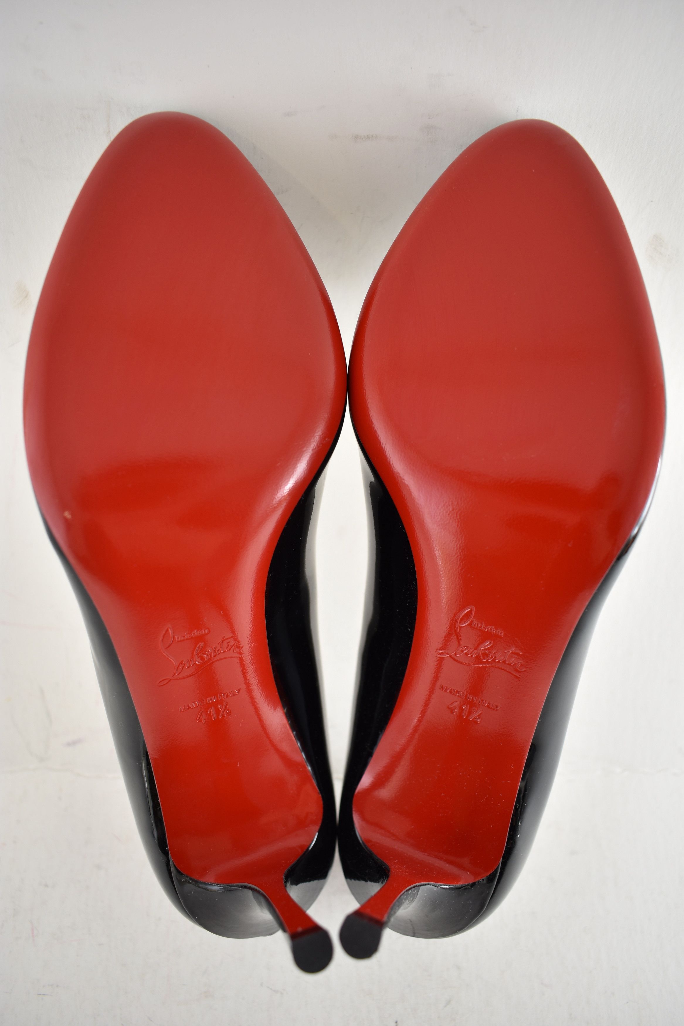 Christian Louboutin Dolly Pump 85 Black Patent Leather Round Classic Heel 41.5 Size US 11.5 / IT 41.5 - 13 Thumbnail