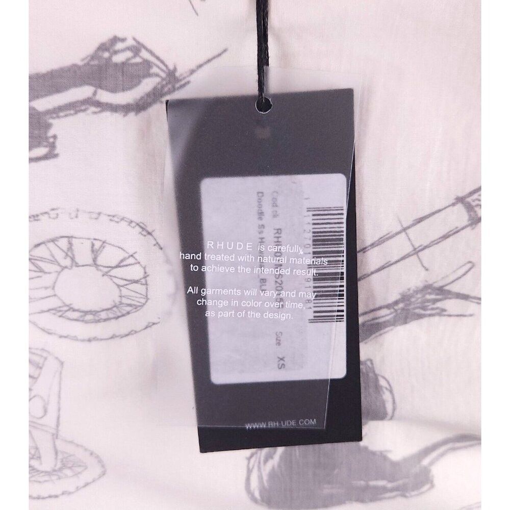 Rhude Rhude Doodle Hawaiian Shirt Size XS White Gray Unisex style Size US XS / EU 42 / 0 - 7 Thumbnail