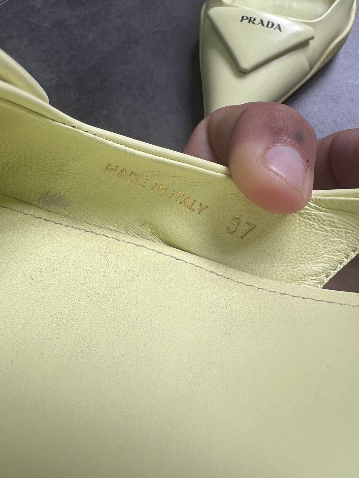 Prada RAF Simons Prada Green Patent Pointed Toe Slingback Pumps Size US 7 / IT 37 - 5 Thumbnail