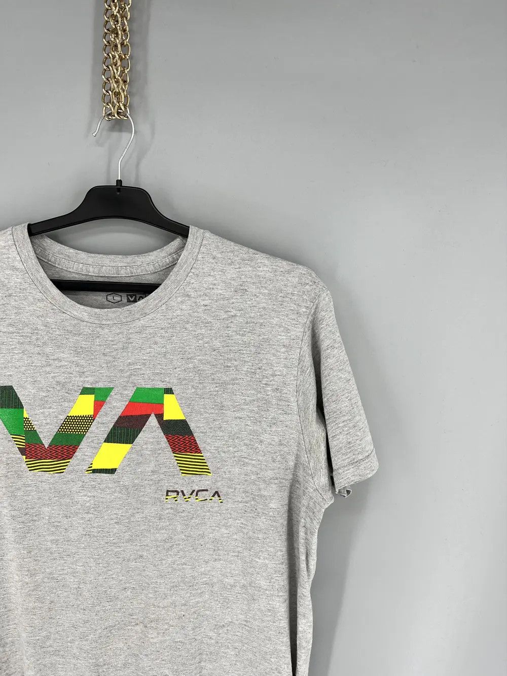 Band Tees RVCA Mens Grey Graphic Tee Skater Style Size US L / EU 52-54 / 3 - 5 Thumbnail