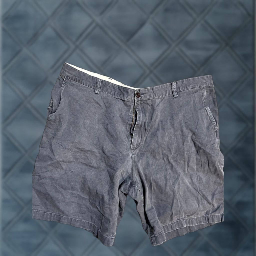 Dockers VINTAGE Dockers Men Shorts Bermuda 40 Blue Solid Flat Front Cotton Casual Mens Size US 40 / EU 56 - 1 Thumbnail