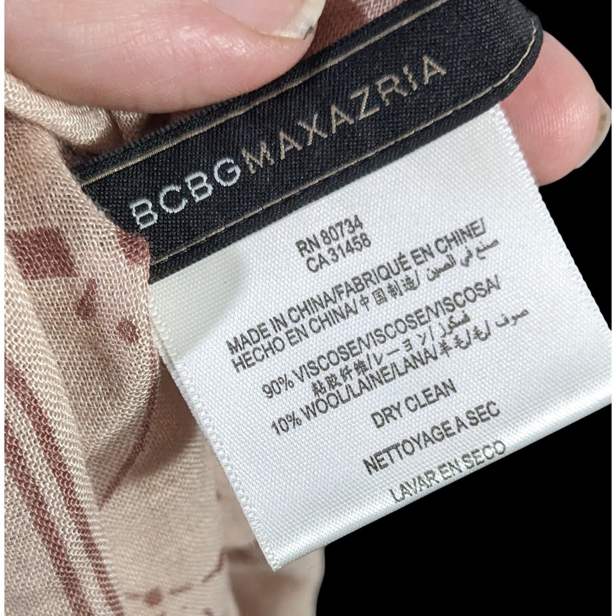 Bcbgmaxazria BCBGMaxAzria Bare Pink Constellation Print Scarf Wrap Size ONE SIZE - 9 Thumbnail