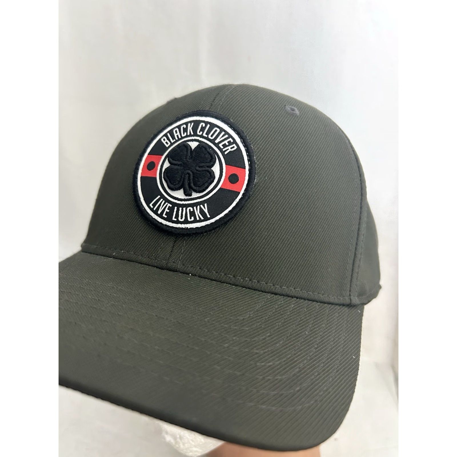 Vintage **BLACK CLOVER LIVE LUCKY GRAY ADJUSTABLE BASEBALL CAP HAT FLEX FIT** User: BLACK CLOVER LIVE LUCKY GRAY ADJUSTABLE BASEBALL CAP HAT FLEX FIT Size ONE SIZE - 3 Thumbnail