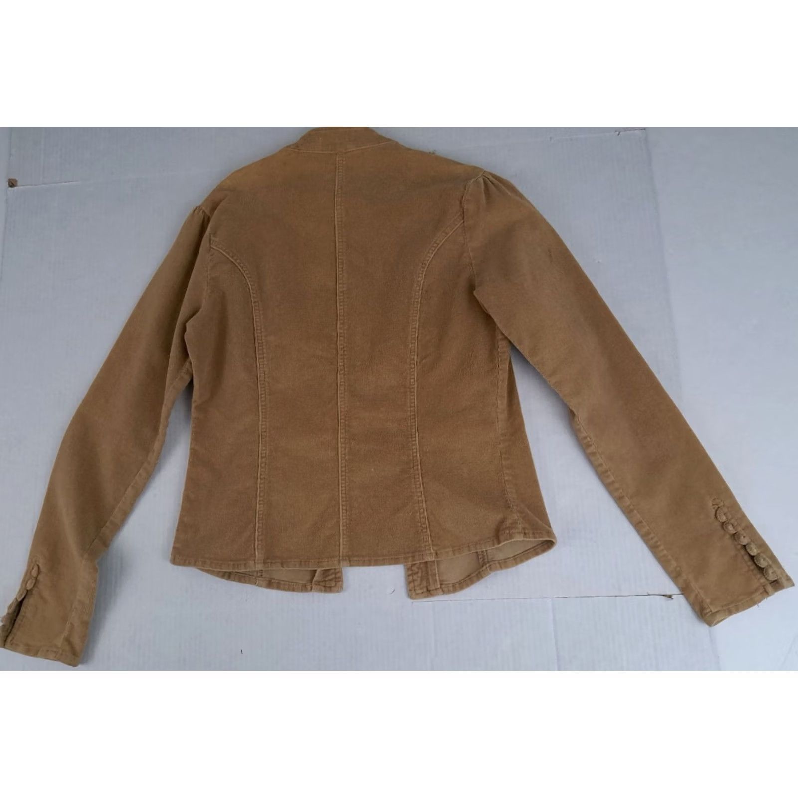 JCPenney Vintage Corduroy Cotton Tan Loop&Hook Button Woman Blazer Size L / US 10 / IT 46 - 6 Thumbnail