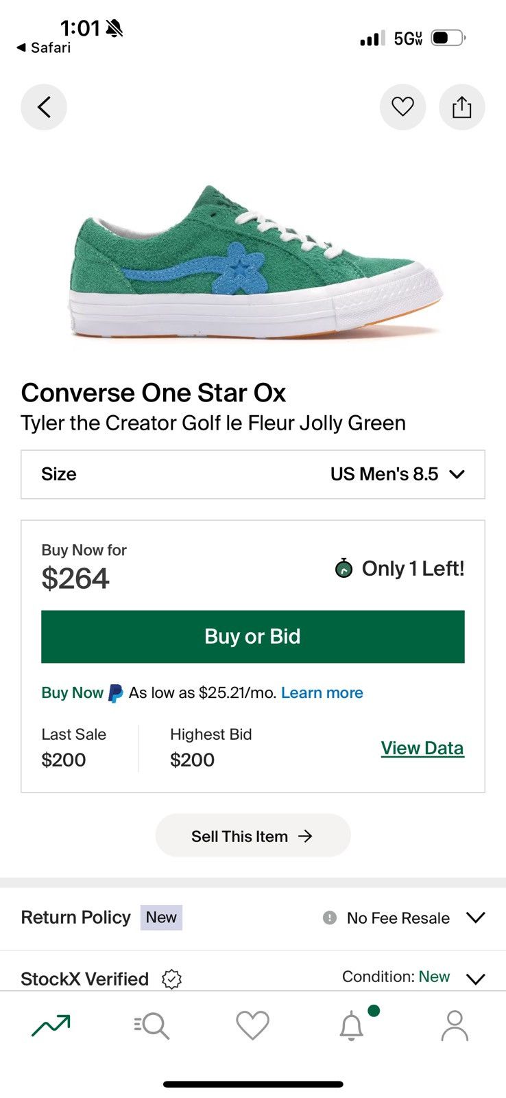 Converse × Golf le Fleur × Tyler The Creator Golf Le Fleur ‘Jolly Green’ Need gone ASAP Size US 8.5 / EU 41-42 - 4 Thumbnail