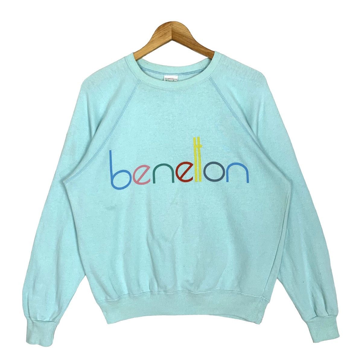 Vintage Benetton Italy Designer Crewneck Sweatshirt Size S