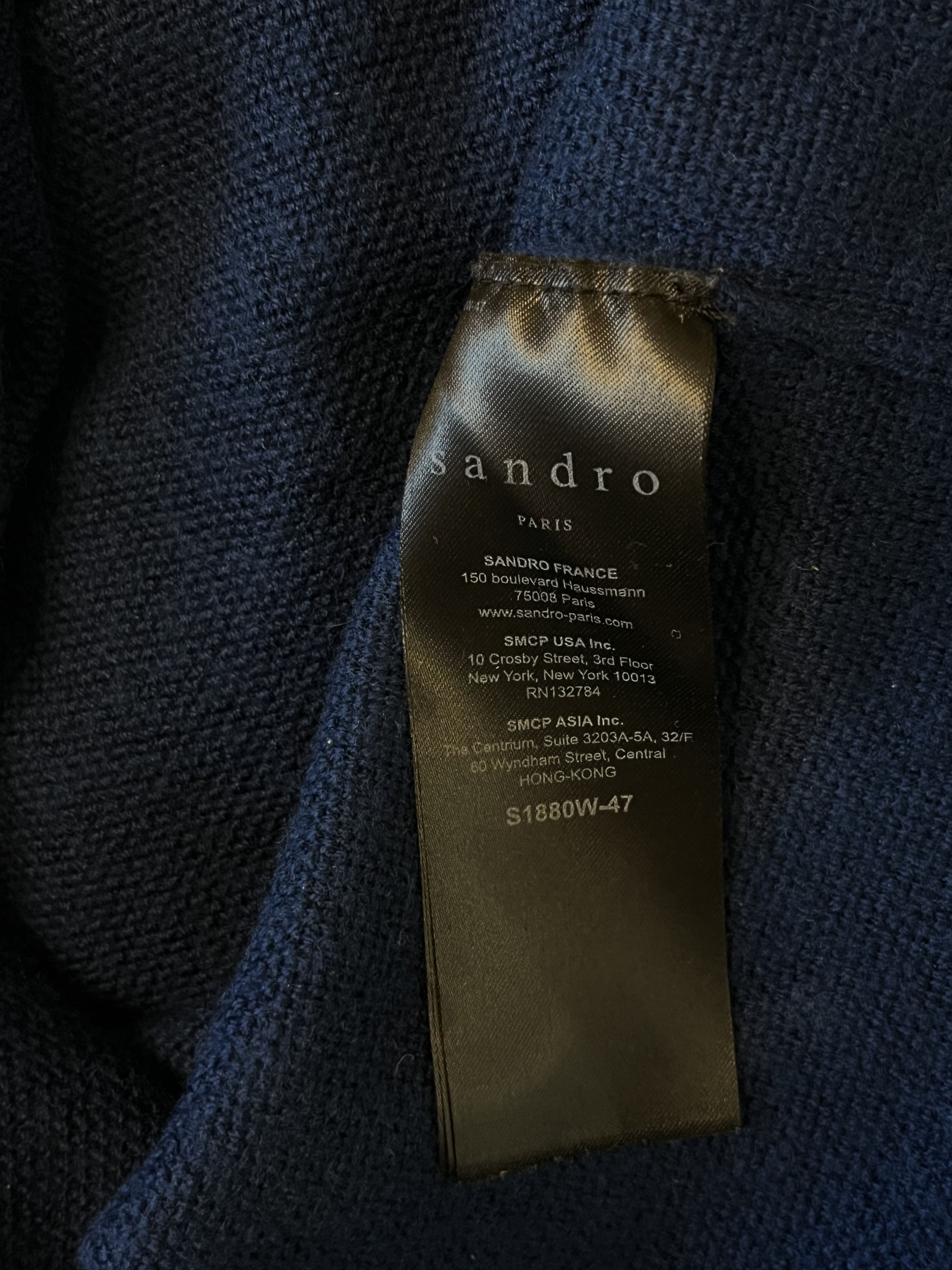 Designer × Sandro Sandro Wool Ocean Blue Knitwear Size XS / US 0-2 / IT 36-38 - 5 Thumbnail