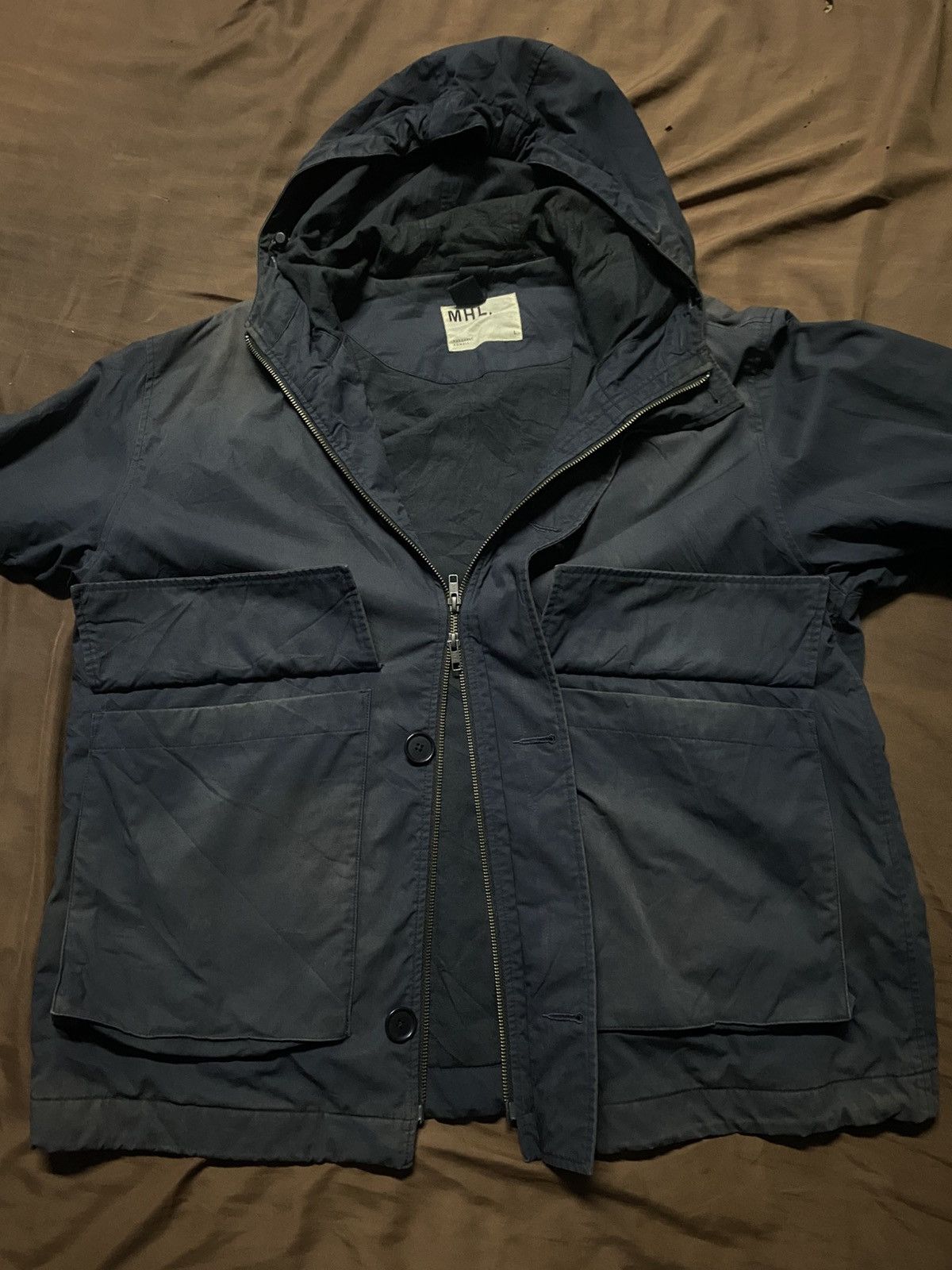 Margaret Howell ❗️LAST CALL❗️MHL Margaret Howell Utility Hooded Navy Jacket Size US L / EU 52-54 / 3 - 4 Thumbnail