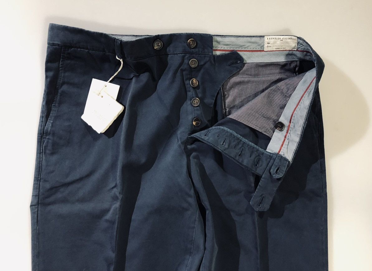 Brunello Cucinelli Brunello Cucinelli 🇮🇹 navy btn fly enzyme wash pants 42 new Size US 42 / EU 58 - 5 Thumbnail