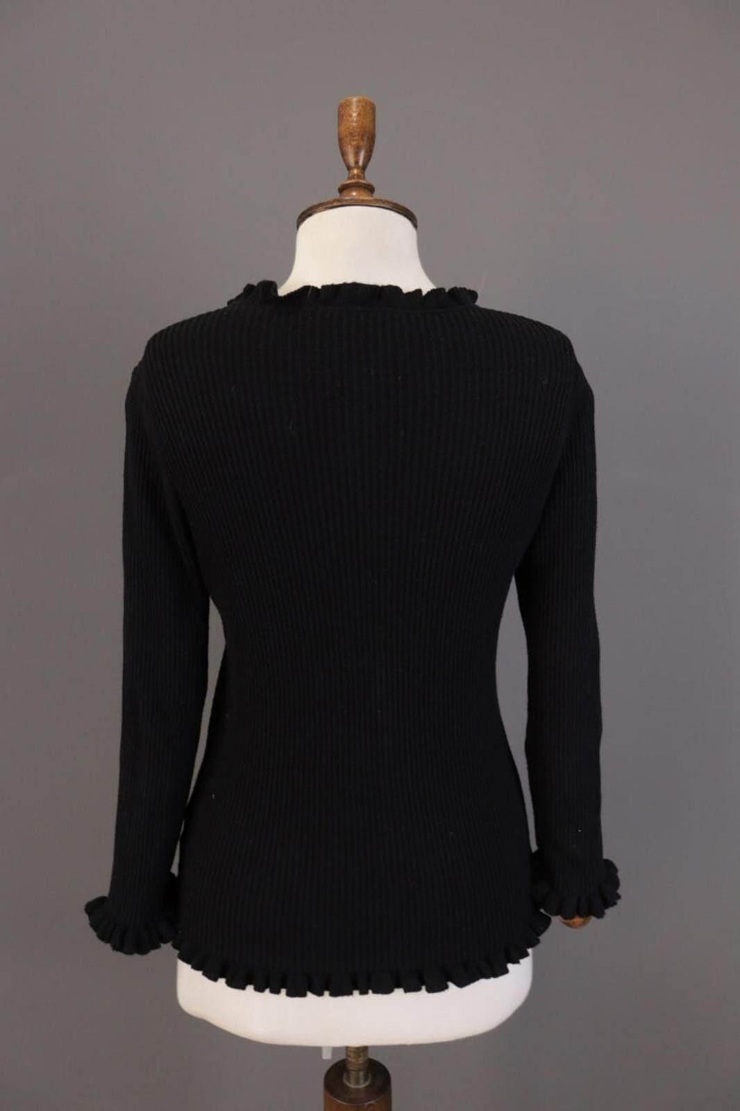 Lauren Ralph Lauren Lauren Ralph Lauren Black Ribbed Knit Sweater Size L Size L / US 10 / IT 46 - 9 Thumbnail