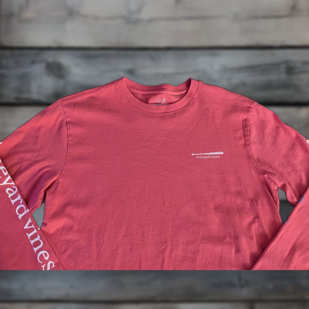 Vineyard Vines Vineyard Vines Long Sleeve Tee Baseball Icon Pink Adult S EUC Size S / US 4 / IT 40 - 1 Thumbnail
