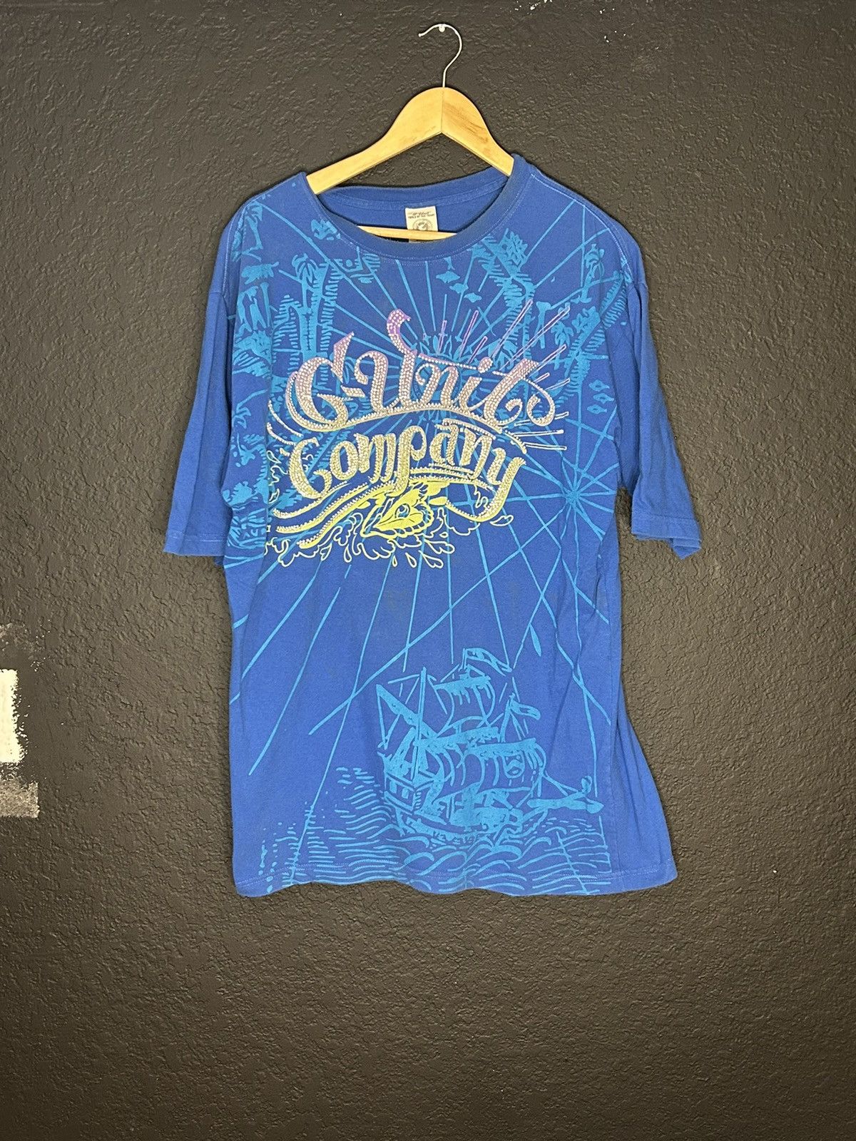 G-Unit × Rap Tees × Vintage Y2K G Unit Bedazzled Ship T Shirt size 3XL Size US XXL / EU 58 / 5 - 1 Thumbnail