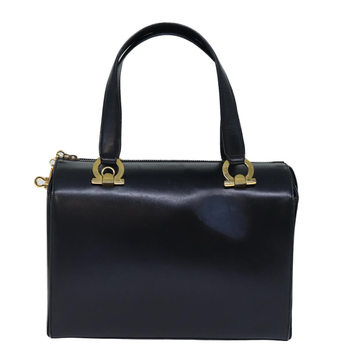 Salvatore Ferragamo Gancini Navy Leather Handbag (Pre-Owned) Size ONE SIZE - 1 Thumbnail