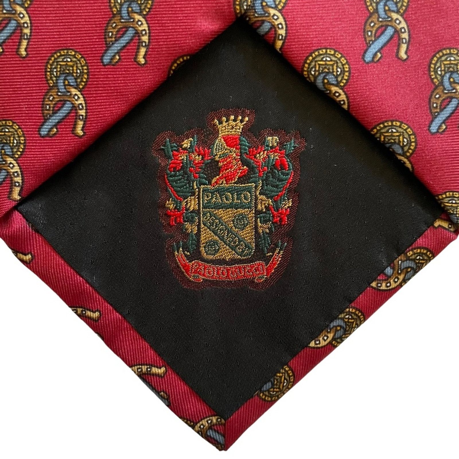 Paolo Gucci × Vintage Paolo Gucci Vintage Red Equestrian-Themed Pattern Silk Tie Size ONE SIZE - 6 Thumbnail