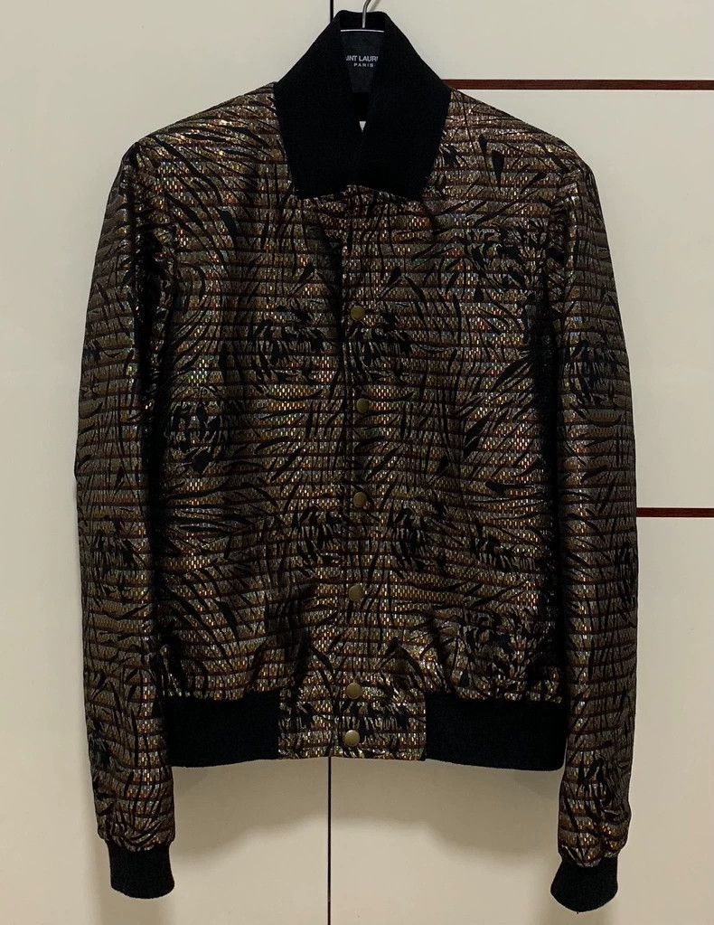 Saint Laurent Paris Saint Laurent Paris 18ss Standing Collar Gold Maple Leaf Ja Size US M / EU 48-50 / 2 - 1 Thumbnail