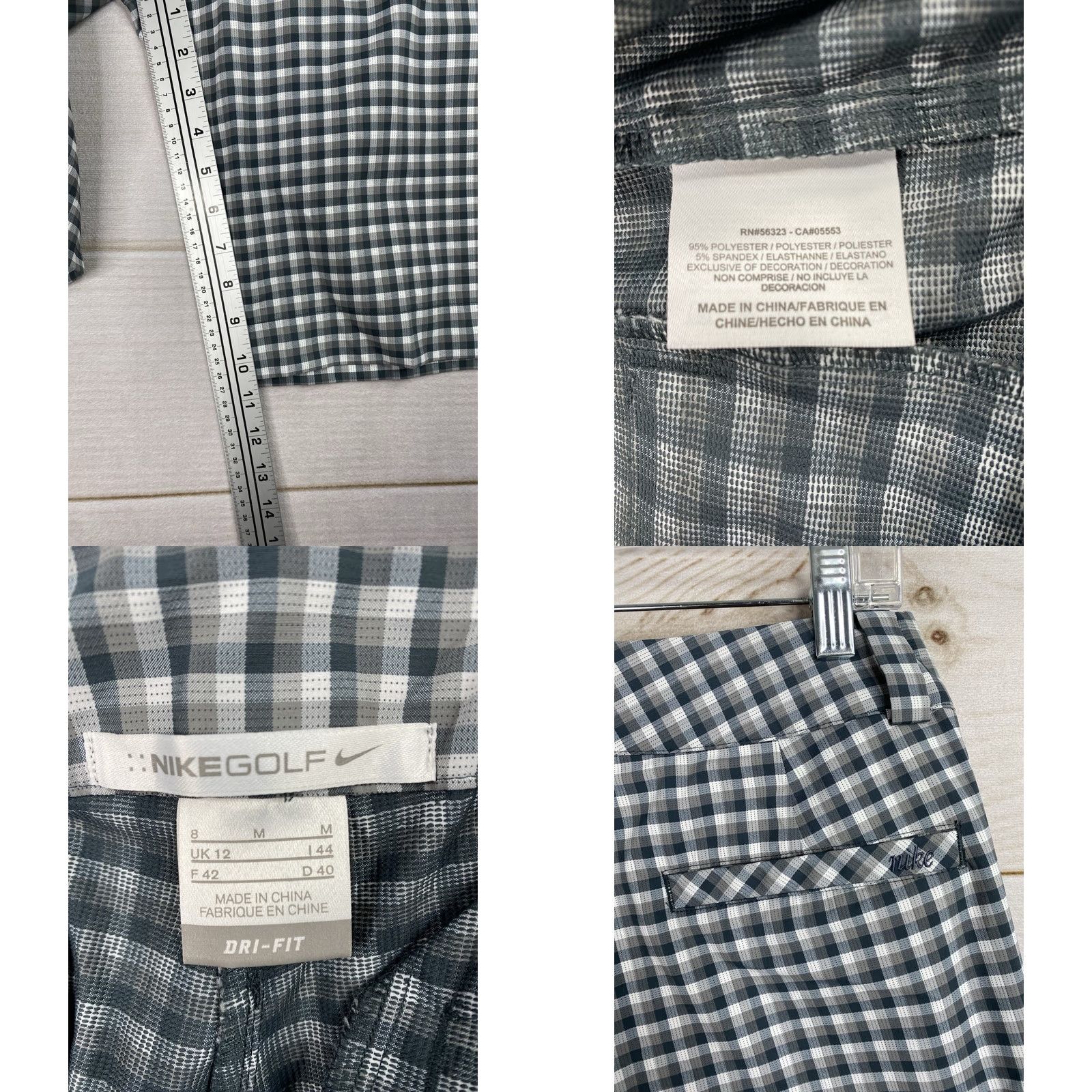 Nike Nike Golf Shorts Womens 8 Green Gray Plaid Dri-Fit Nylon Blend Stretch Bermuda Activewear Athletic Outfit Womens 8 Nike Golf Shorts Size 30" / US 8 / IT 44 - 8 Thumbnail