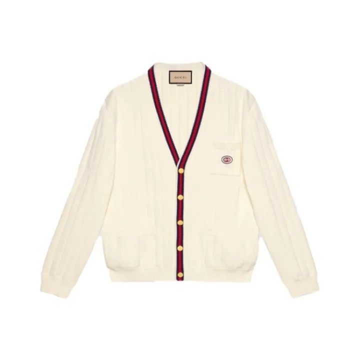 Gucci Gucci Gucci FW21 Logo V-Neck Long Sleeve Cardigan -2506 Size US XL / EU 56 / 4 - 2 Thumbnail