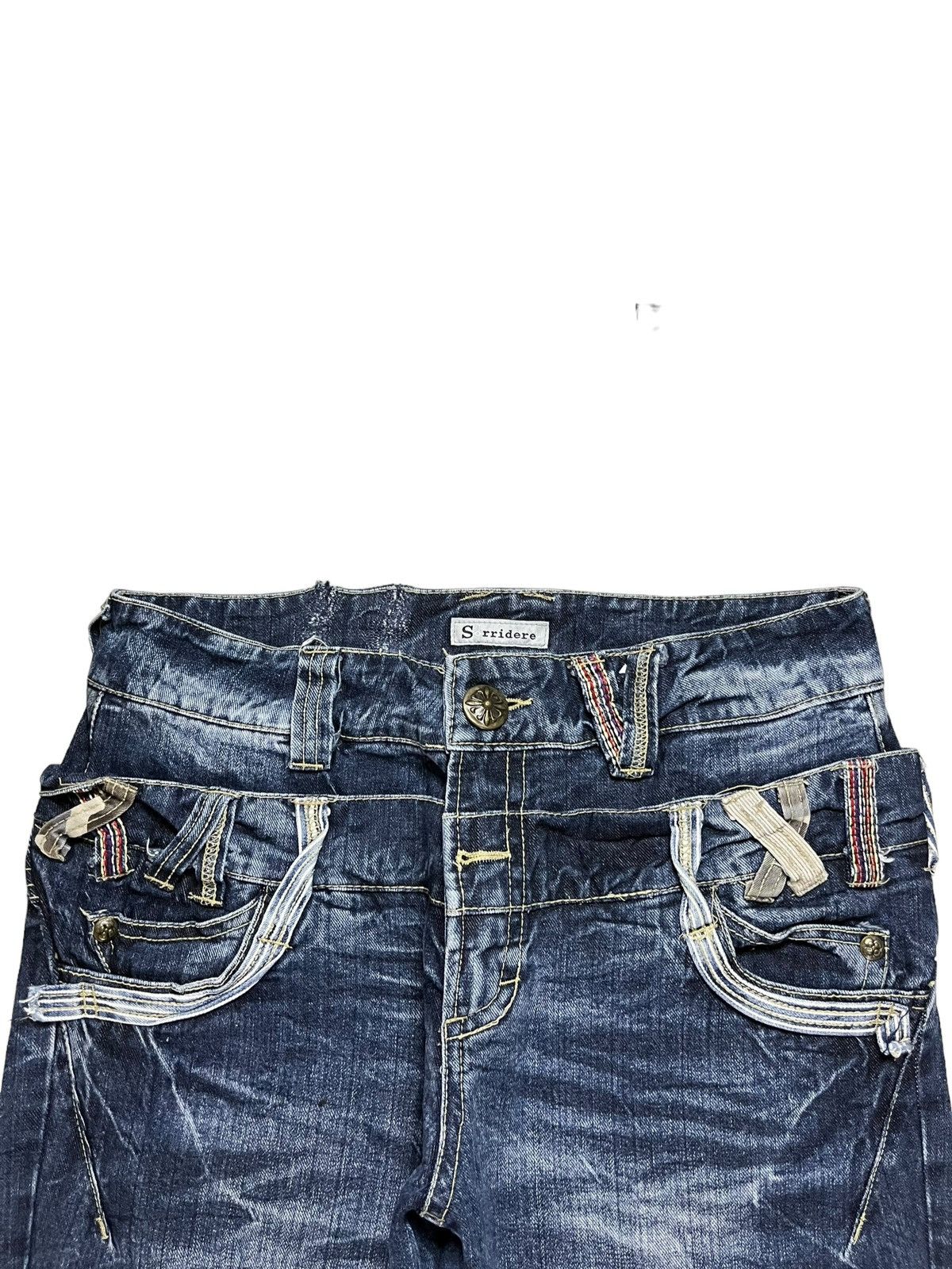 Japanese Brand Vintage Japanese Brand Double Waist Thunder Acid Wash Jeans Size US 32 / EU 48 - 4 Thumbnail