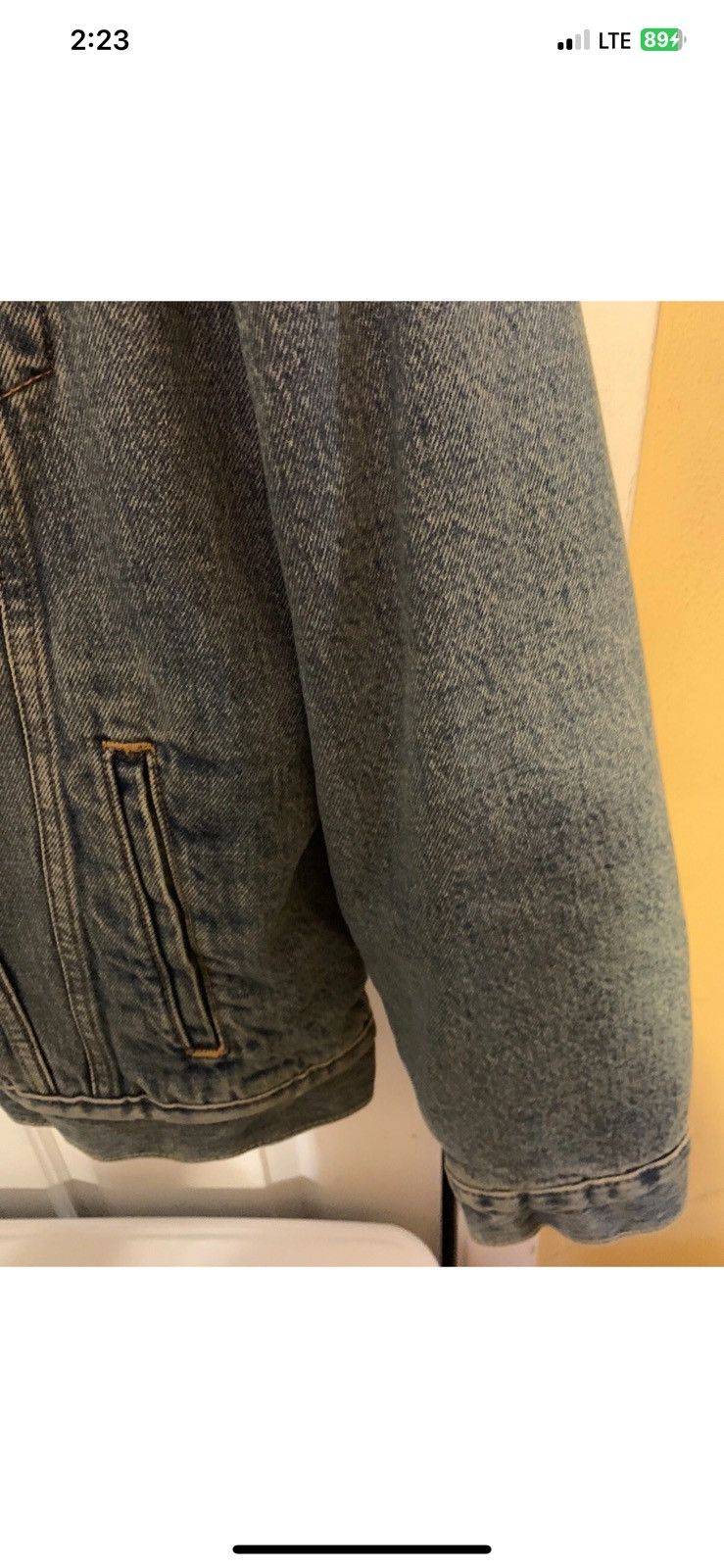 Levi's Levis mens sz L jacket trucker sherpa lined denim blue jean Size US L / EU 52-54 / 3 - 8 Thumbnail