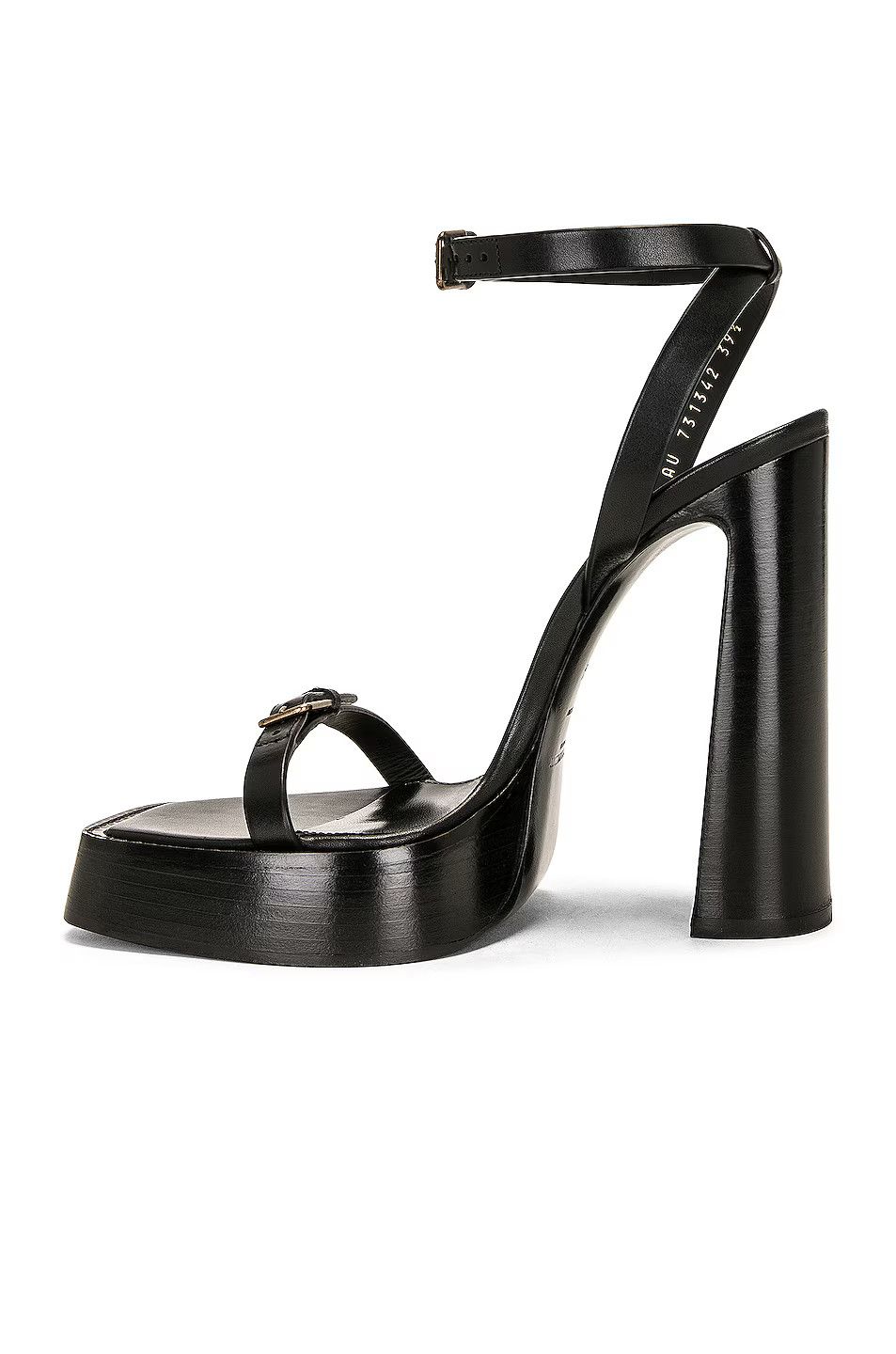 Saint Laurent Paris o1bcso1str1124 Platz Platform Sandals in Nero Size US 11 / IT 41 - 5 Thumbnail
