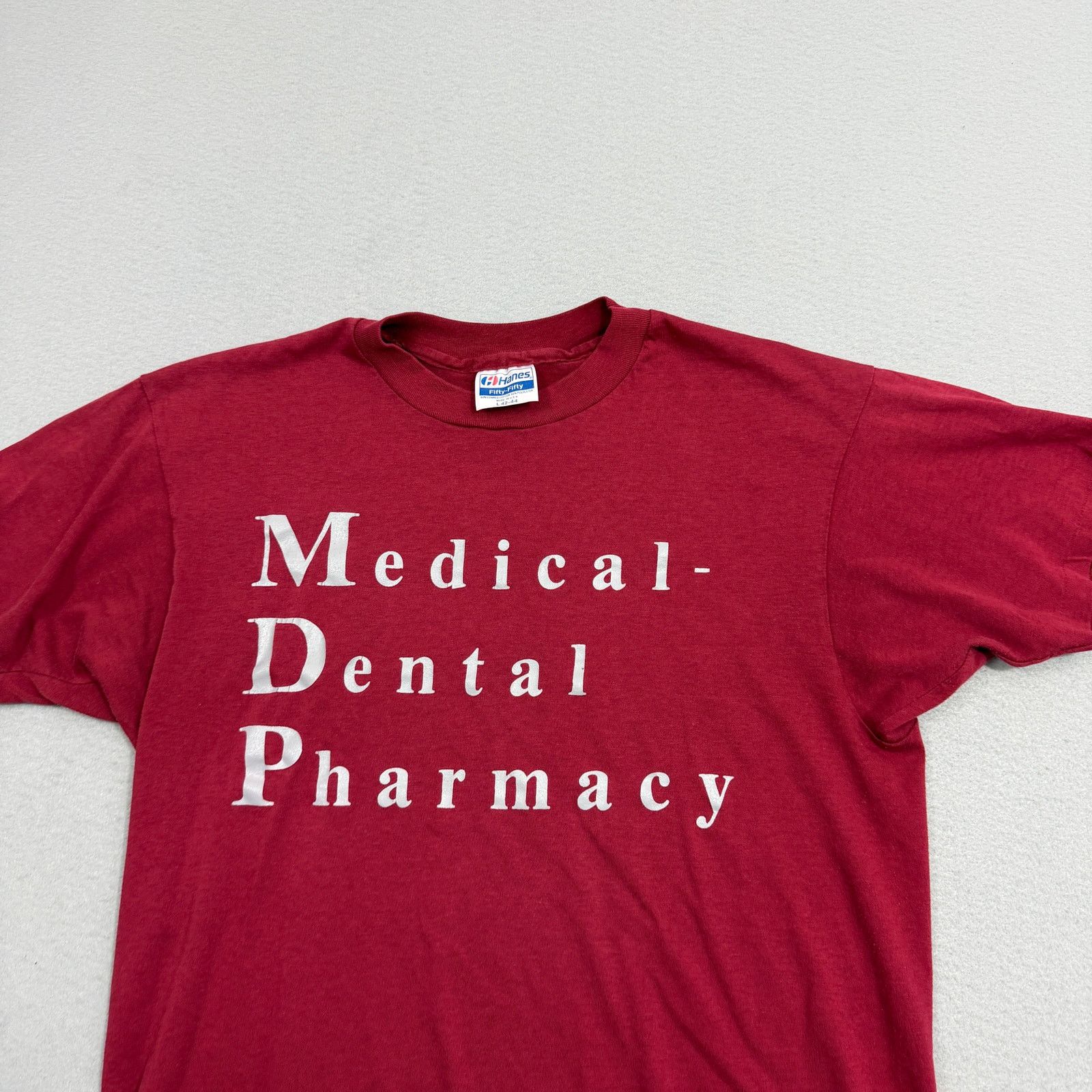 Vintage Vintage Medical Dental Pharmacy Shirt Men's Large Red 80s Size US L / EU 52-54 / 3 - 3 Thumbnail