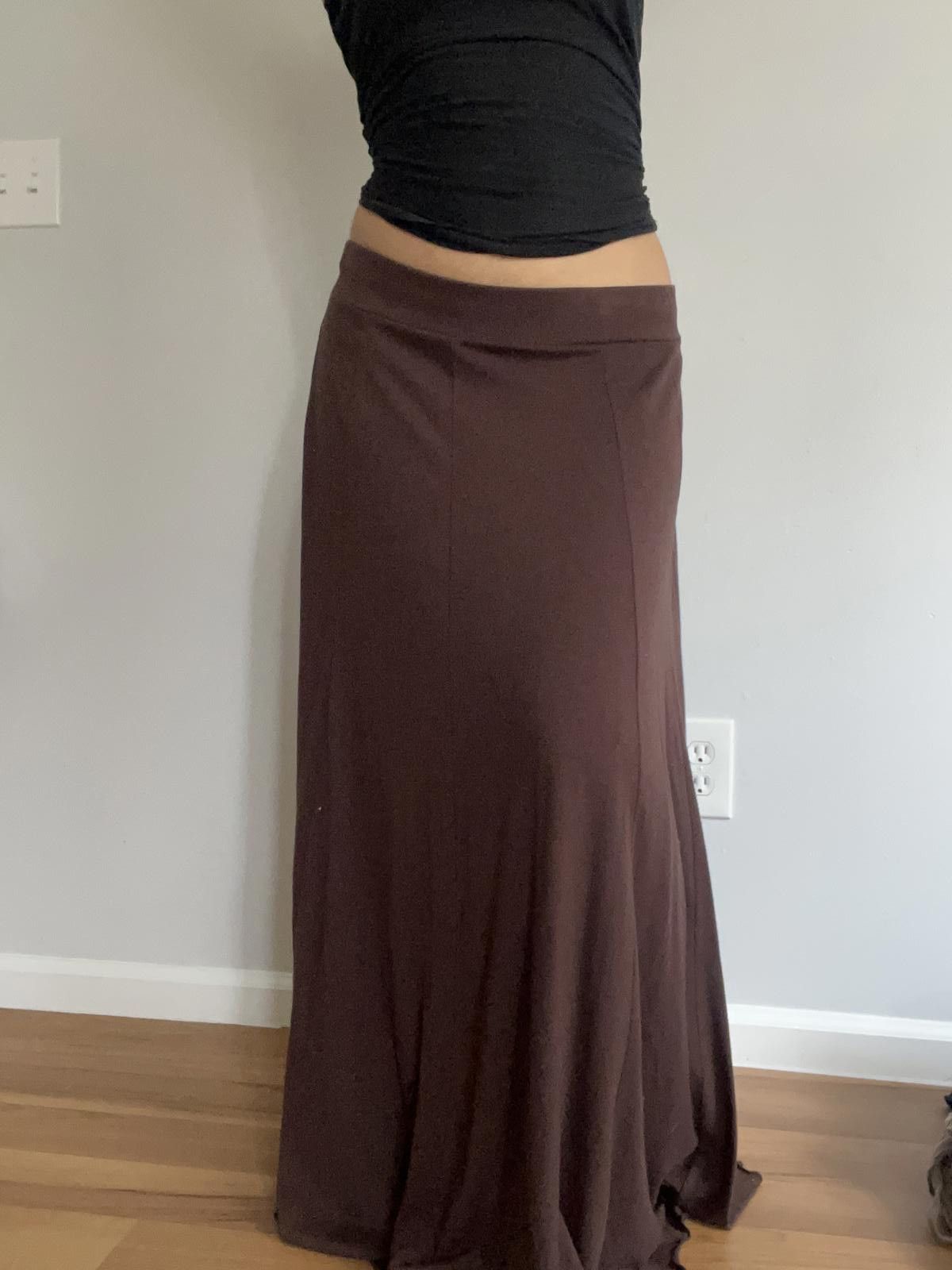Cartoon Network Women’s low rise brown flowy long skirt Size 32" / US 10 / IT 46 - 2 Thumbnail