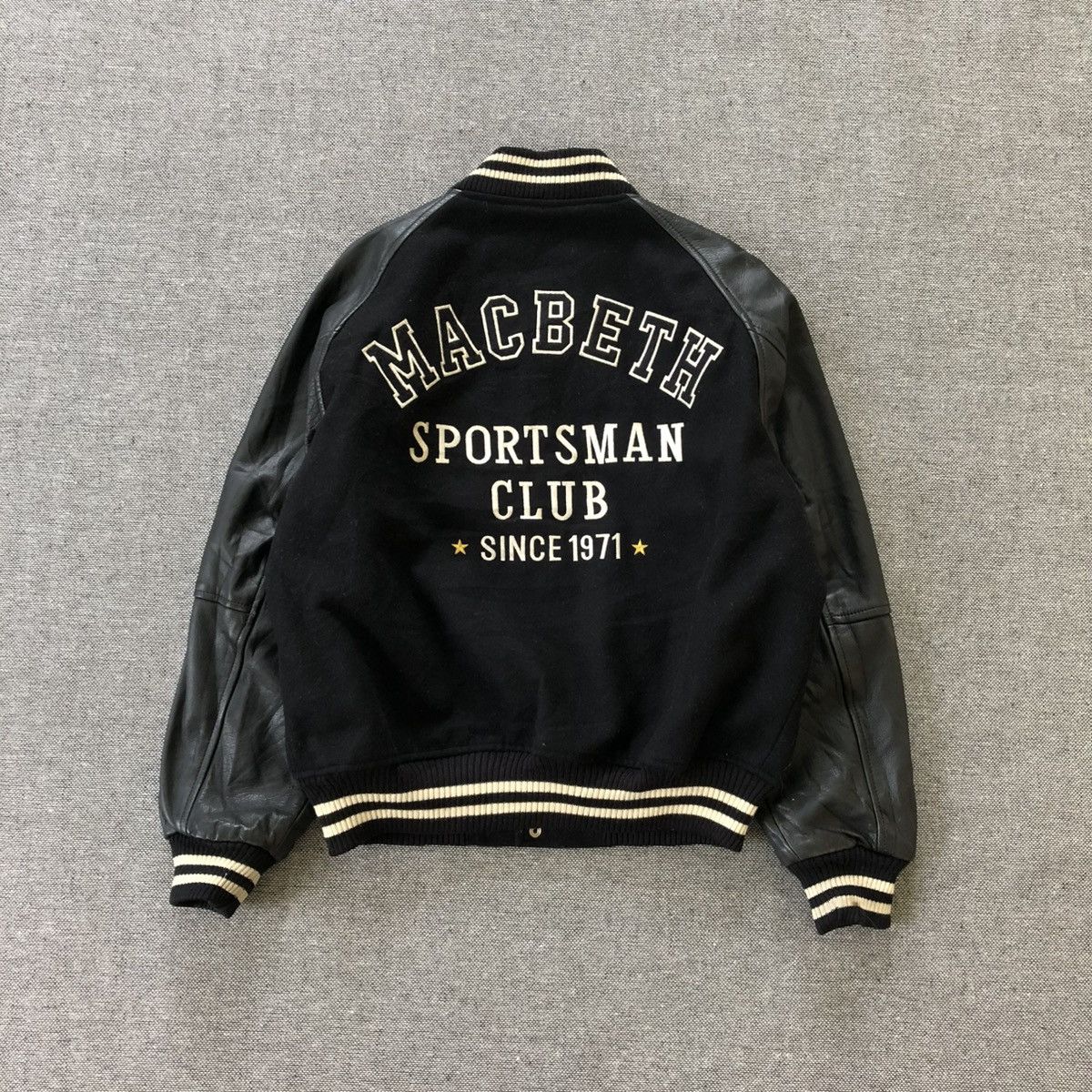 Macbeth MACBETH Nice Back Design Wool Leather Sleeve Varsity Jacket Size US M / EU 48-50 / 2 - 3 Thumbnail