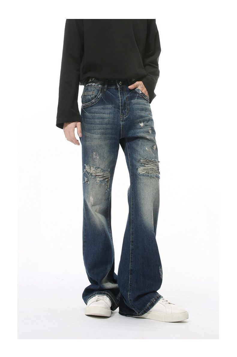 Japanese Brand × Jean American street style irregular tie-dyed flared loose jeans Size US 32 / EU 48 - 2 Thumbnail