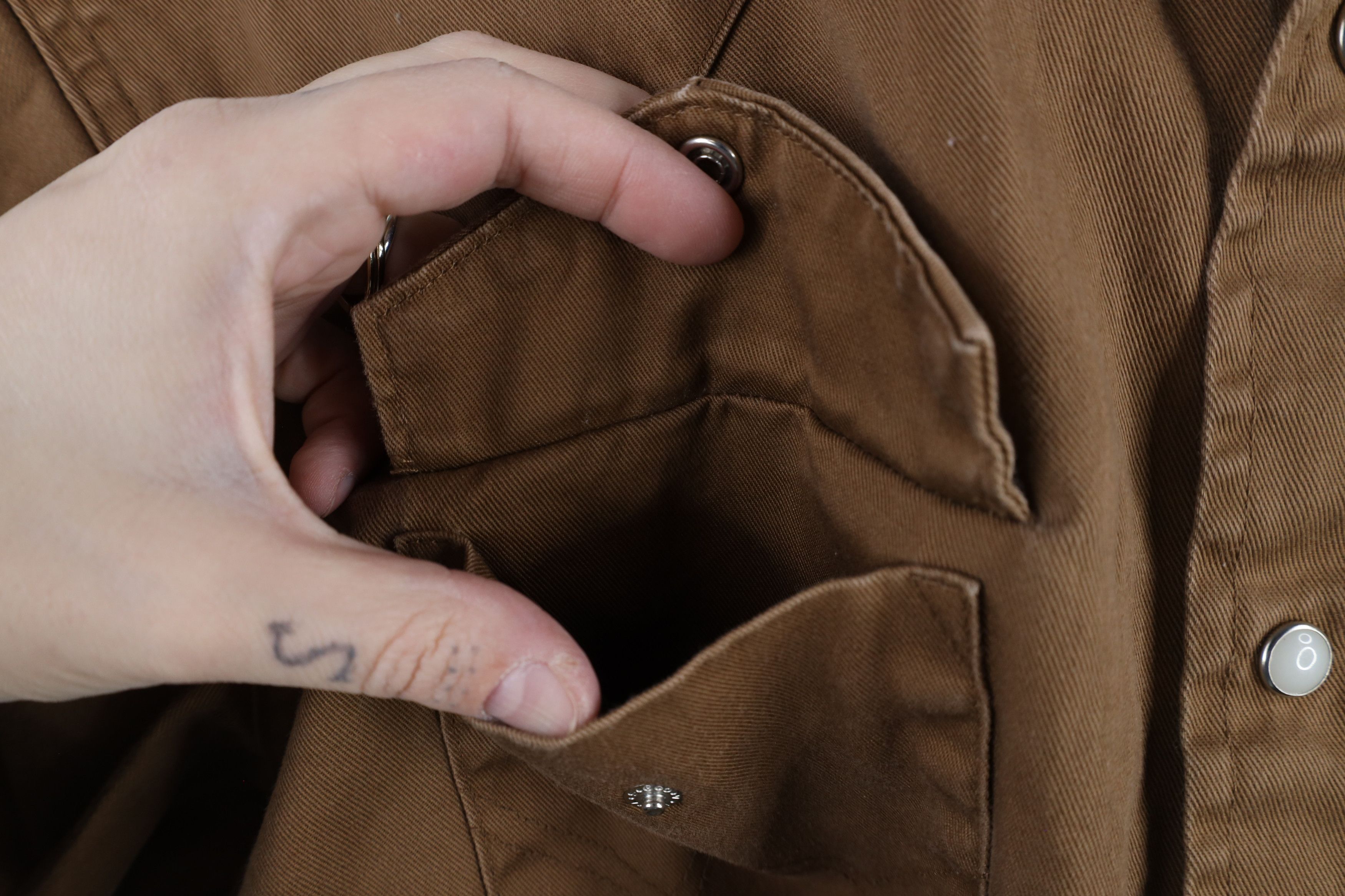 Vintage × Wrangler Vintage 90s Wrangler Western Cowboy Snap Button Shirt Brown Size US L / EU 52-54 / 3 - 5 Thumbnail