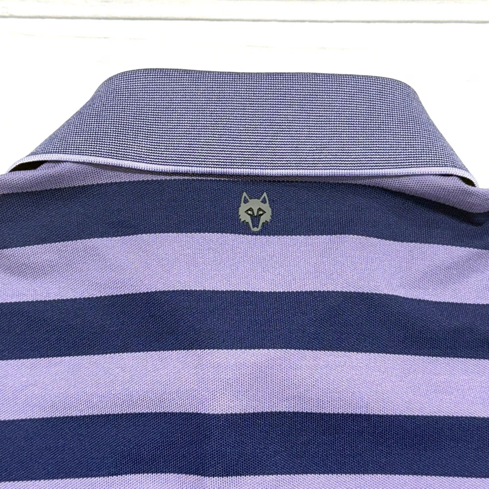 Vintage Greyson Polo Shirt Mens M Purple Striped Wolf Logo Golf Lightweight Stretch Shirt Mens M Purple Striped Wolf Logo Golf Lightweight Stretch Size US M / EU 48-50 / 2 - 2 Thumbnail