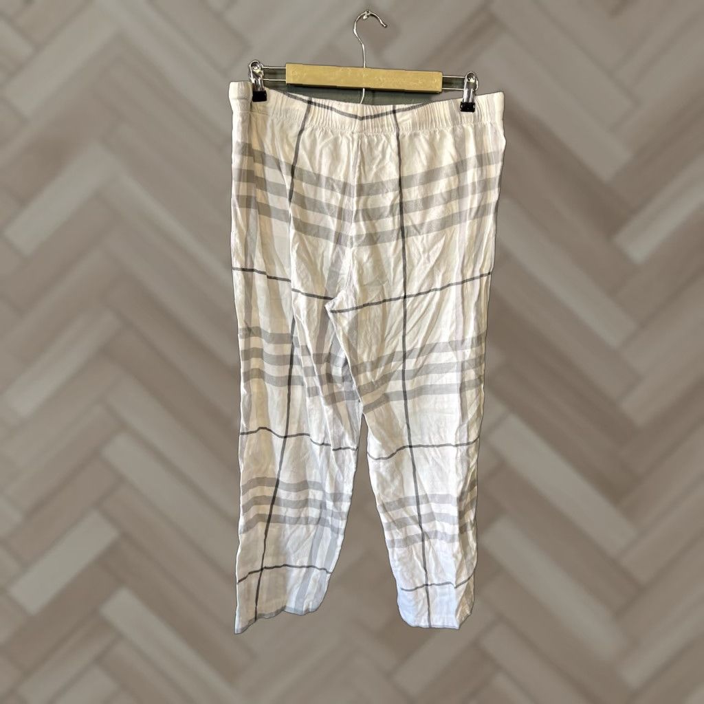 Vintage Aerie Womens Sweatpants White Plaid Pull On Stretch Fit Size L Size 36" / US 14 / IT 50 - 1 Thumbnail