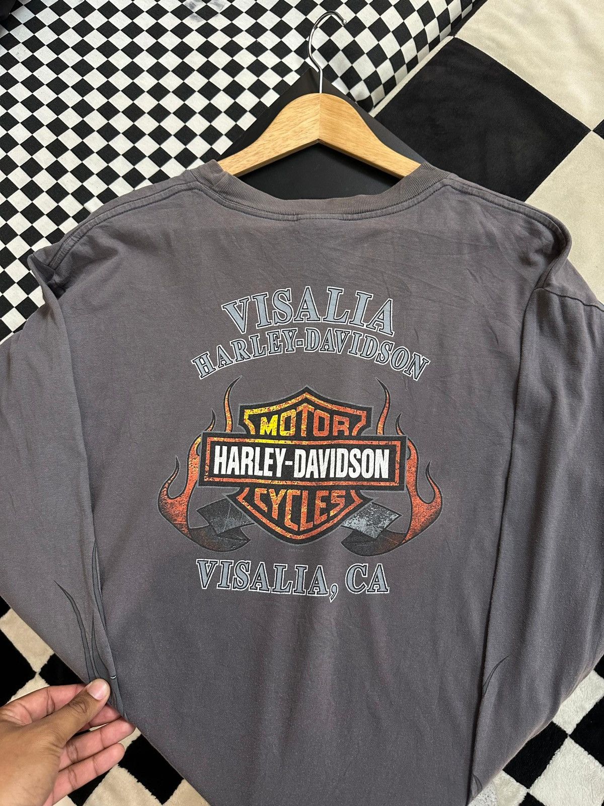 Harley Davidson × Vintage VINTAGE HARLEY DAVIDSON VISALLA LONG SLEEVE FLAME Size US XL / EU 56 / 4 - 2 Thumbnail