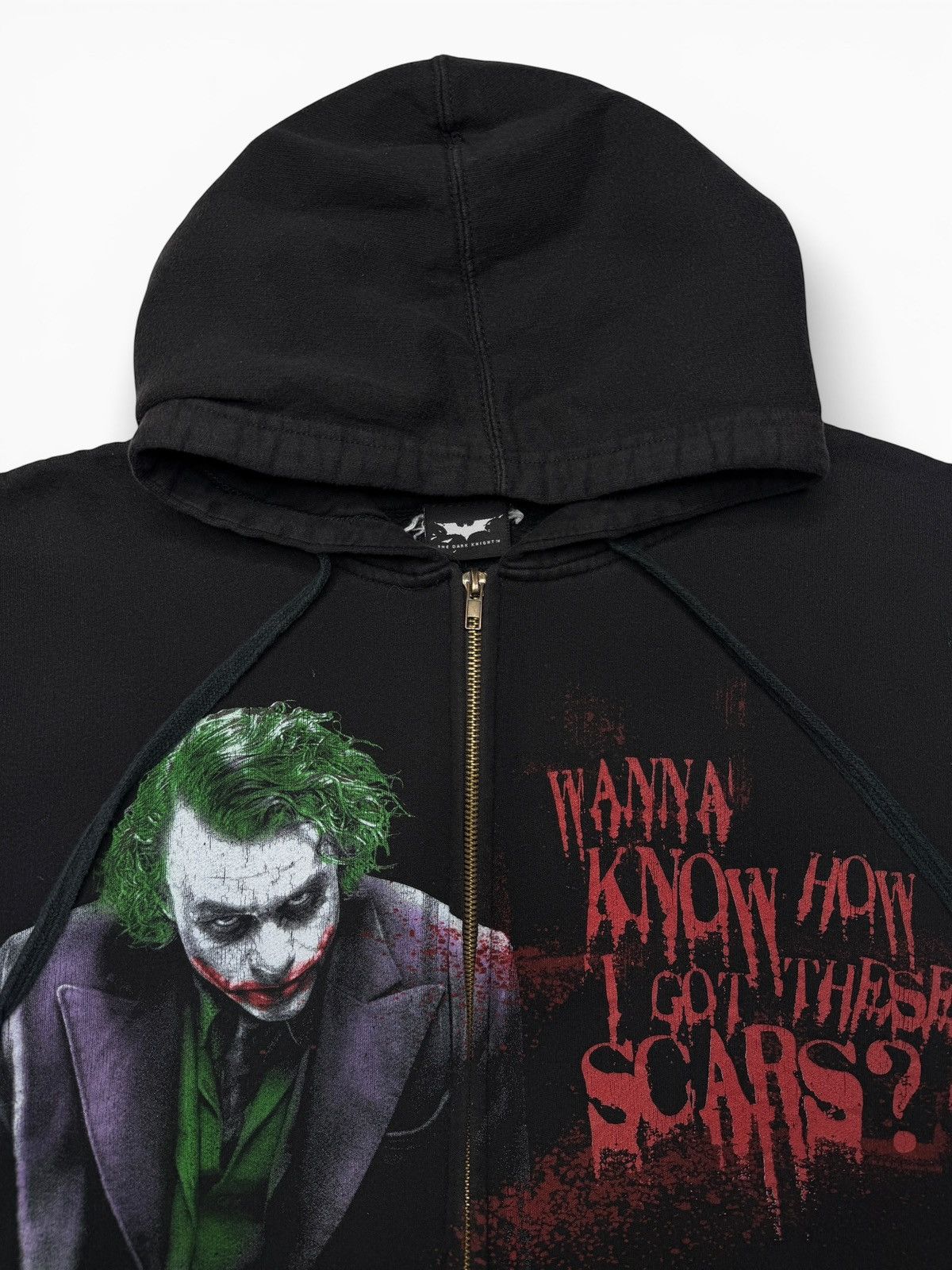 Vintage 2008 The Dark Knight Heath Ledger Joker Zip Up Sweater Size US M / EU 48-50 / 2 - 4 Thumbnail