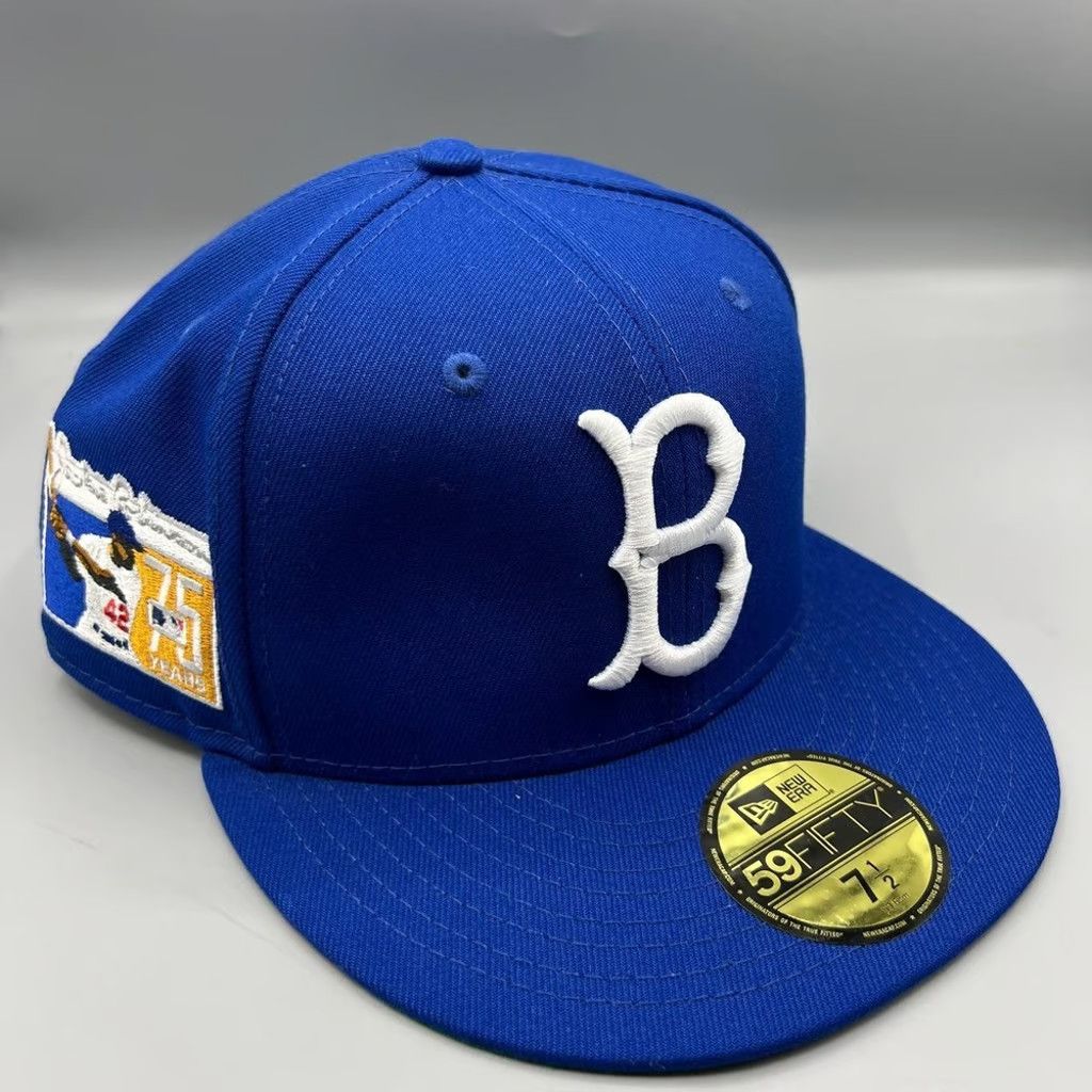 New Era Boston Red Sox Hat Men 7 1/2 Blue Jackie Robinson Fitted Cap Size ONE SIZE - 1 Thumbnail