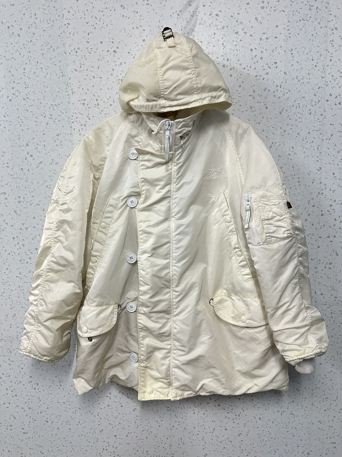 Vintage Alpha Industries Hooded Jacket Made In Usa