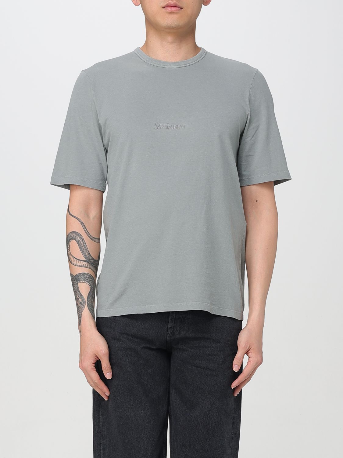 Saint Laurent Paris Saint Laurent T-Shirt Men Grey Size US S / EU 44-46 / 1 - 1 Thumbnail