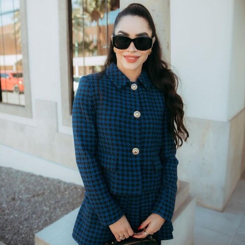 Zara ZARA Houndstooth Blazer + Skort Set NWT L Size L / US 10 / IT 46 - 16 Thumbnail