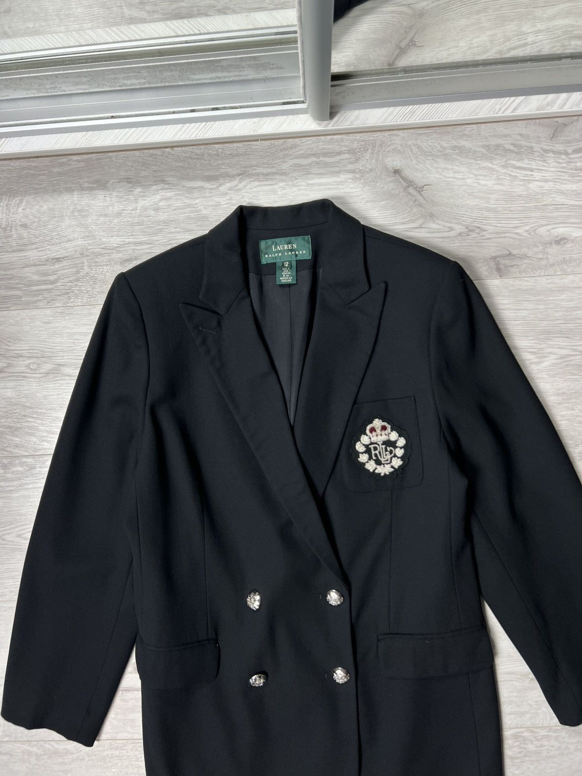 Polo Ralph Lauren Lauren Ralph Lauren Black Double Breasted Blazer Crest Patch Size XL / US 12-14 / IT 48-50 - 5 Thumbnail