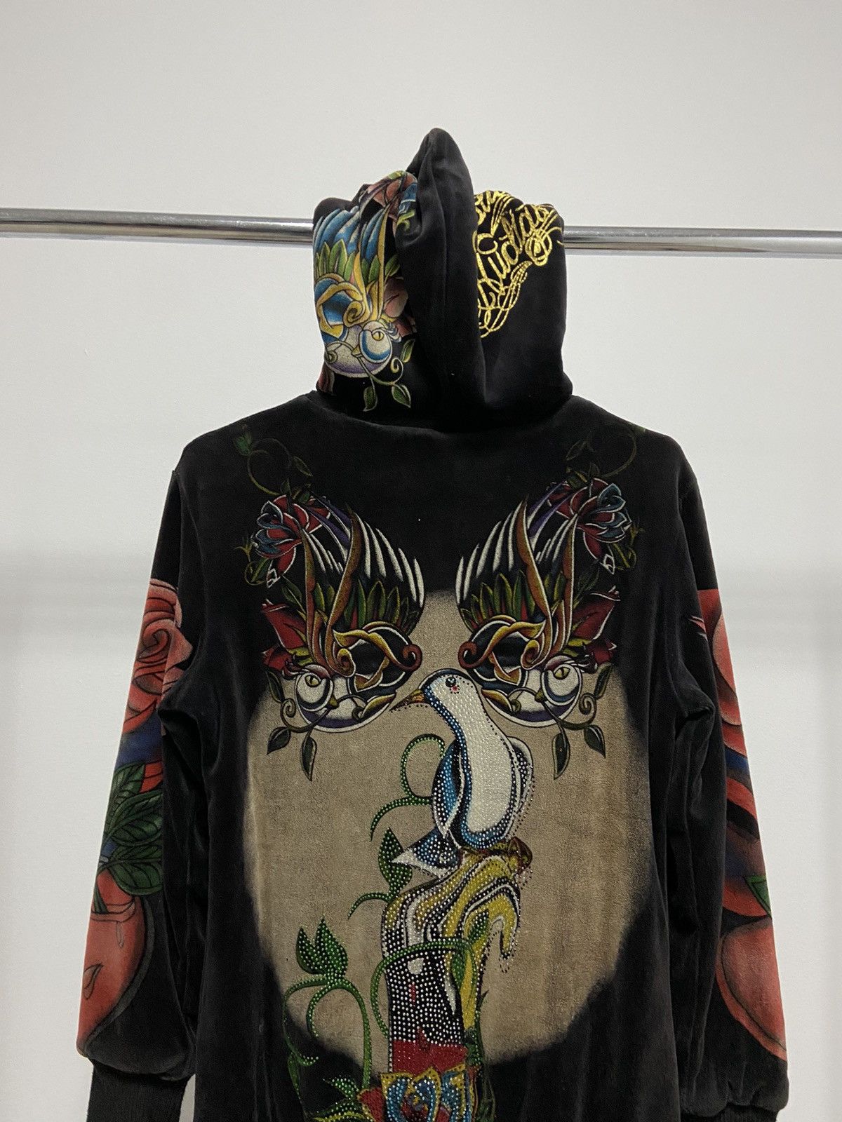 Christian Audigier × Ed Hardy × Vintage Ed Hardy Christian Audigier Zip Hoodie Big Logo Vintage Size M / US 6-8 / IT 42-44 - 3 Thumbnail