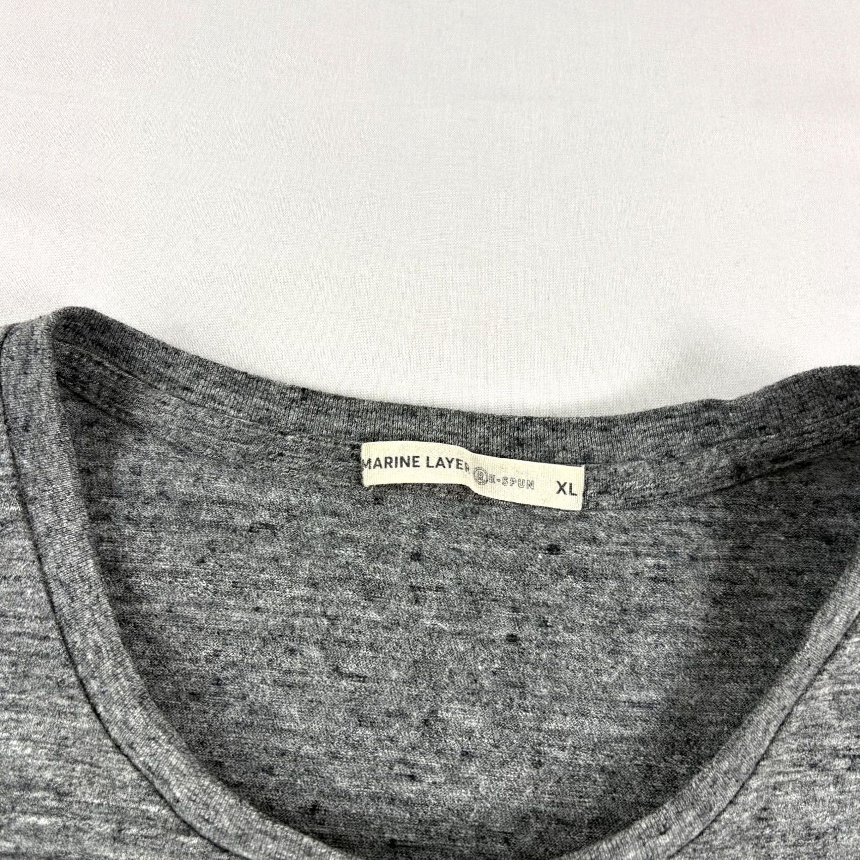 Marine Layer Marine Layer Shirt Mens XL Gray Signature Crew Tee Short Sleeve Stretch Size US XL / EU 56 / 4 - 3 Thumbnail