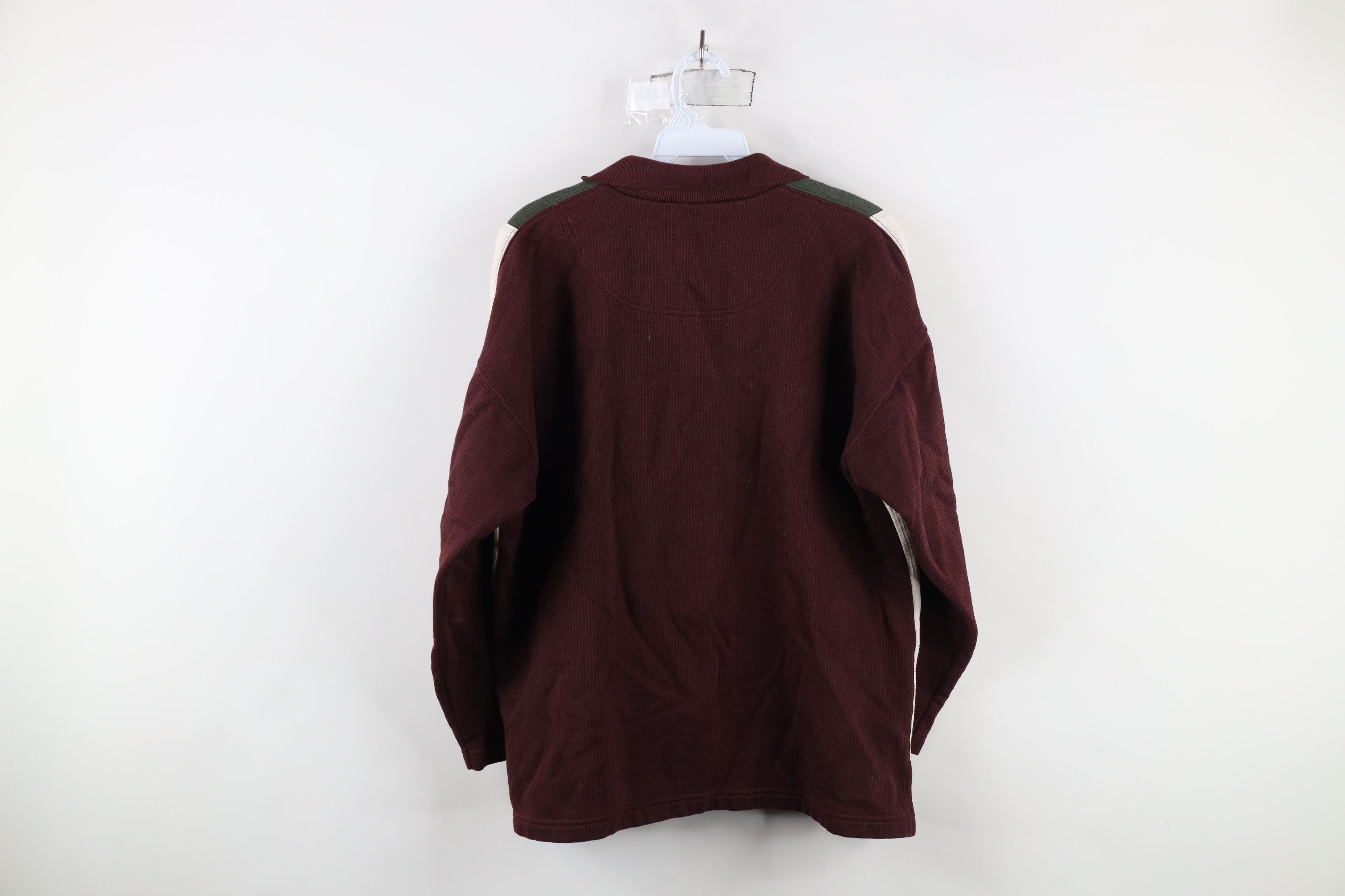Vintage Vintage 90s Streetwear Thermal Knit Full Zip Polo Shirt Size L / US 10 / IT 46 - 9 Thumbnail