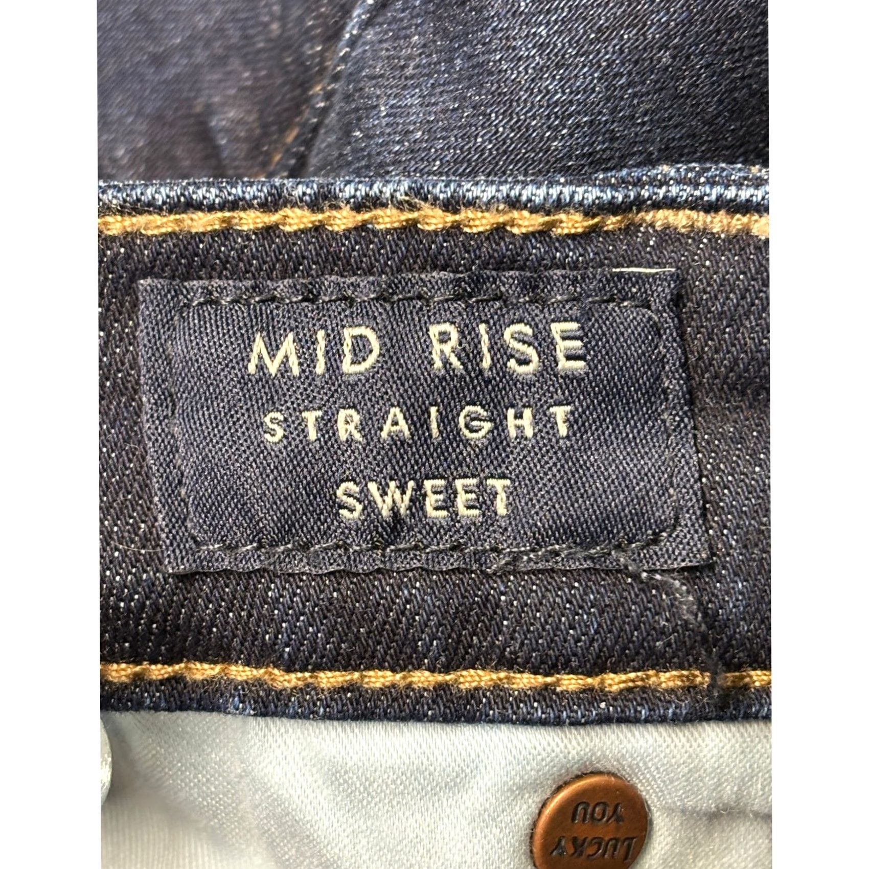 Lucky Brand Lucky Brand Jeans Dark Wash Straight Ankle Mid Rise 31 Women's Jeans 31x28 Slim Pockets Zipper Logo Denim Cotton Blend Spandex Size 24" / US 00 / IT 34 - 7 Thumbnail
