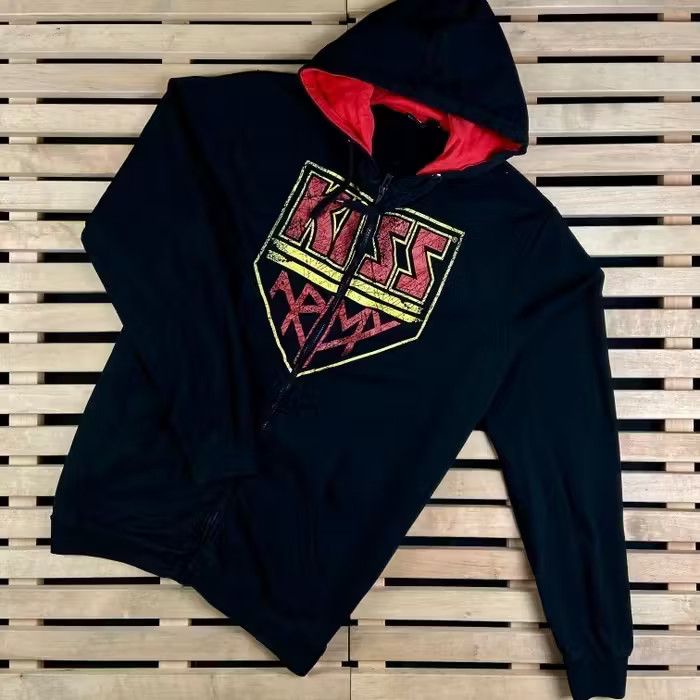 Band Tees × KISS × Vintage Mens Hoodies Kiss Full Zip Vintage Size L Large Size US L / EU 52-54 / 3 - 1 Thumbnail
