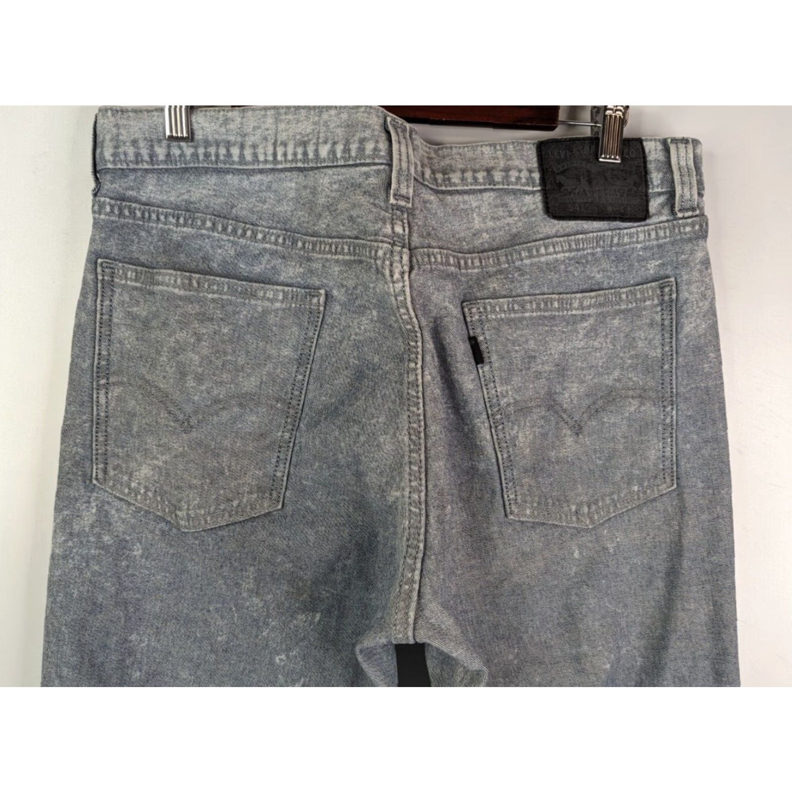 Levi's Levi's 541 Line 8 Men's 34x32 Athletic Fit Gray Patterned Light Wash Denim Jeans Size US 34 / EU 50 - 5 Thumbnail