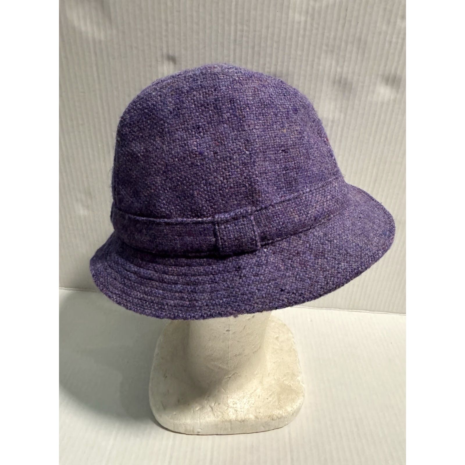 Vintage VINTAGE Bunratty Irish Tweed Walking Hat S Purple Wool Bucket Hat Men - 100% Wool, Tweed, Lined, Made Ireland, Classic, Fall Winter Spring, Casual Size ONE SIZE - 3 Thumbnail