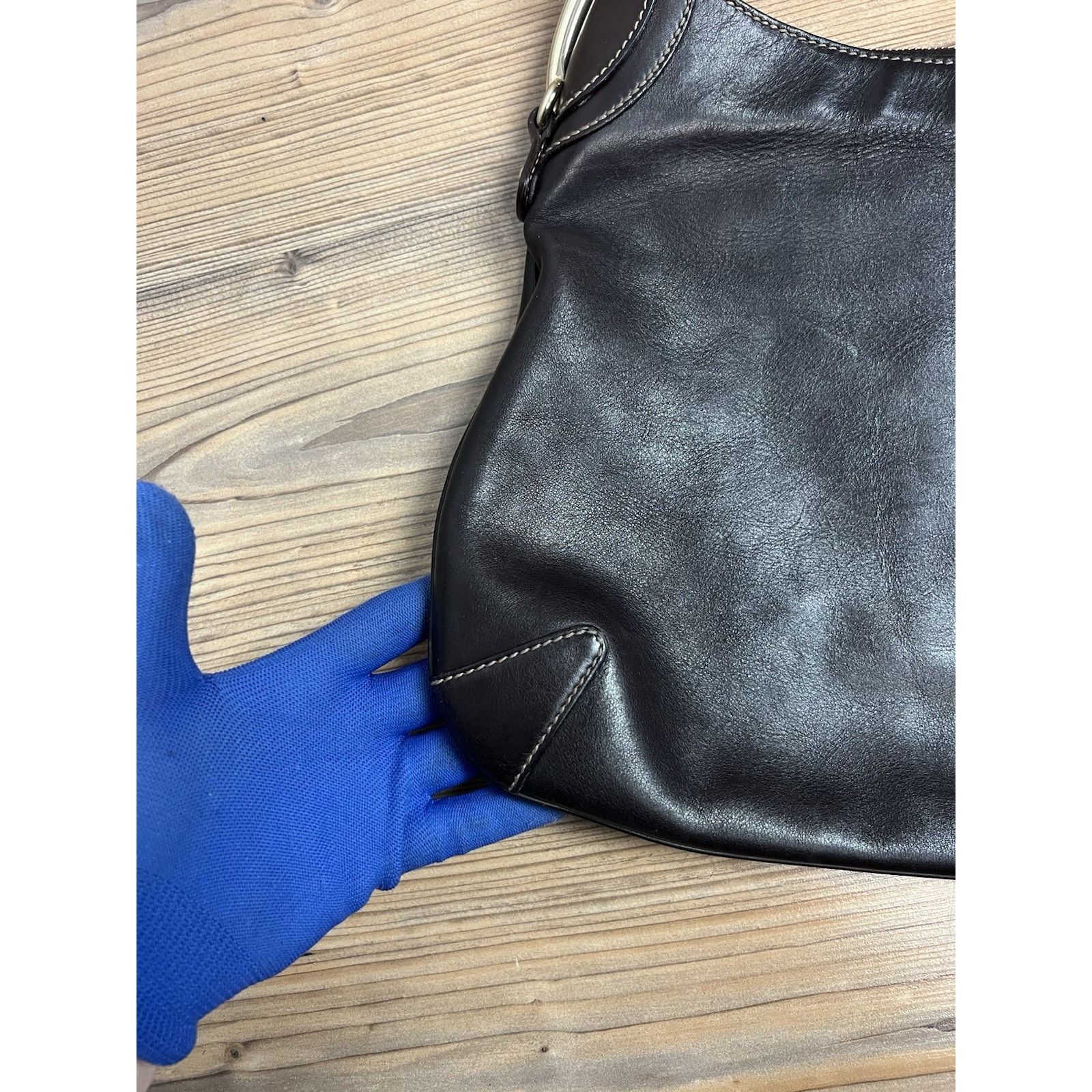 Gucci Gucci Creole Horsebit Dark Brown Leather Hobo Shoulder Bag Size ONE SIZE - 12 Thumbnail