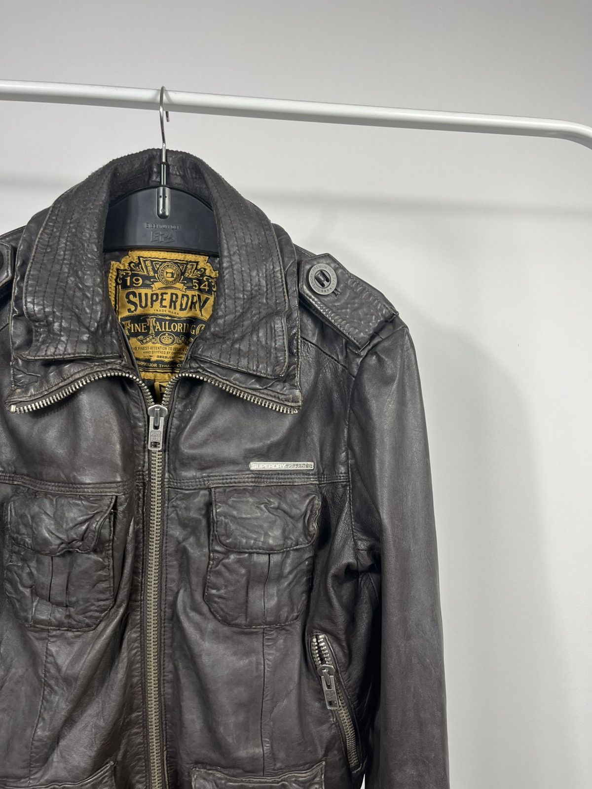 Superdry Superdry Genuine Leather Jacket Black Size M Distressed Size US M / EU 48-50 / 2 - 3 Thumbnail