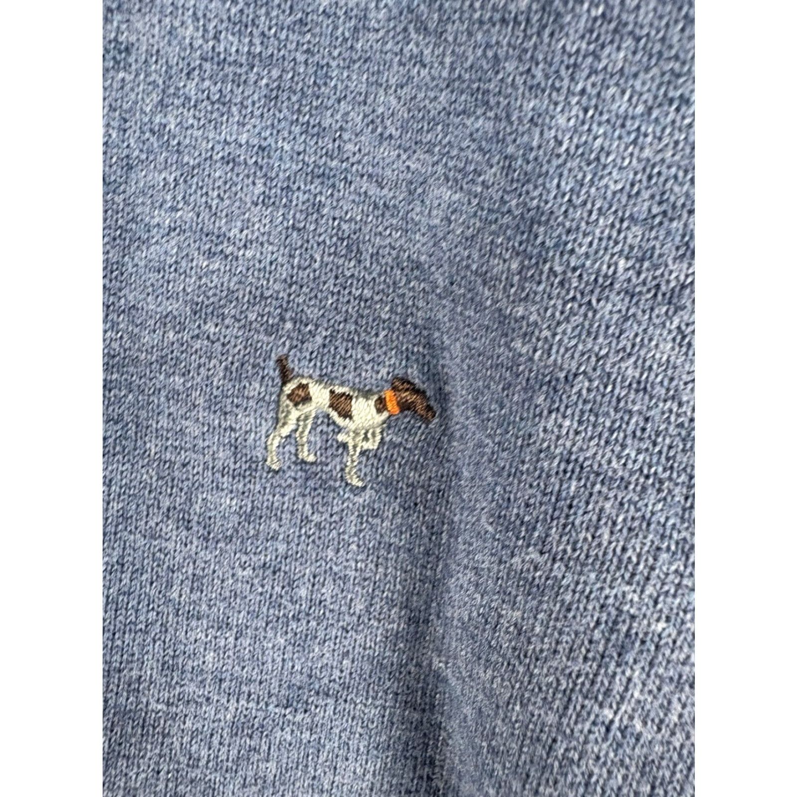CO VINTAGE Southern Point Co Blue Pullover Sweater Men XL 100% Cotton Zip Mock Neck Casual Travel Winter Size US XL / EU 56 / 4 - 3 Thumbnail