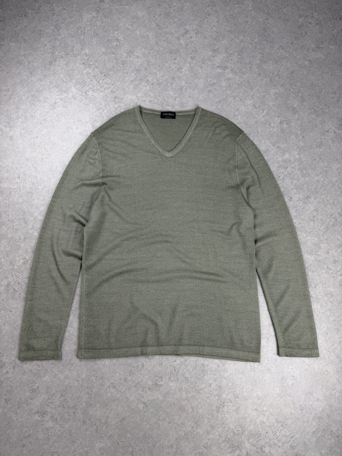 Zanieri Zanieri V-Neck Sweater XL 54 Wool Cashmere Blend Men’s Green Size US L / EU 52-54 / 3 - 1 Thumbnail